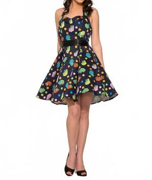 NEW ORCHID BLOOM arcade halter dress in blue